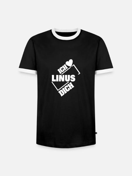 Couple Linus - Männer Kontrast-T-Shirt - Schwarz/Weiß