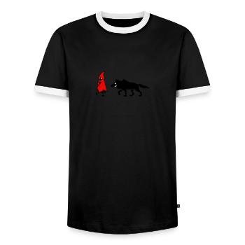 chaperon rouge - T-shirt contrasté Homme - noir/blanc - Devant - AI Model Female 172 light (172cm) & AI Model Male 178 light (178cm)