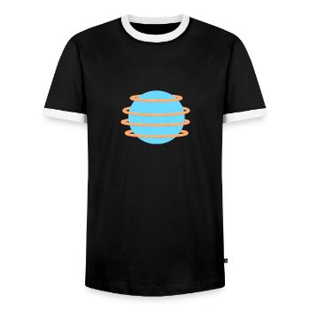 Retro orb design simple pour les puristes de l’art ! - T-shirt contrasté Homme - noir/blanc - Devant - AI Model Female 172 light (172cm) & AI Model Male 178 light (178cm)