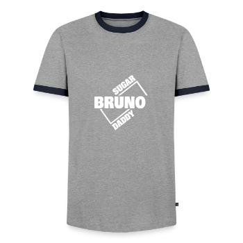 Geschenk für Bruno - Männer Kontrast-T-Shirt - Grau/Navy  - Vorne - AI Model Female 172 light (172cm) & AI Model Male 178 light (178cm)