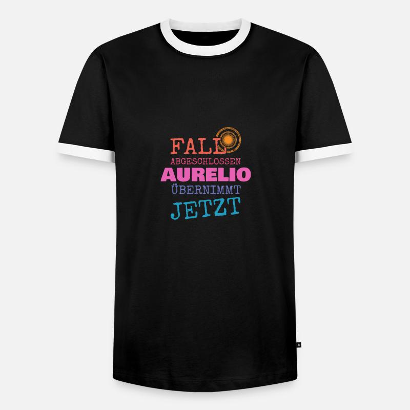 Aurelio - Männer Kontrast-T-Shirt - Schwarz/Weiß