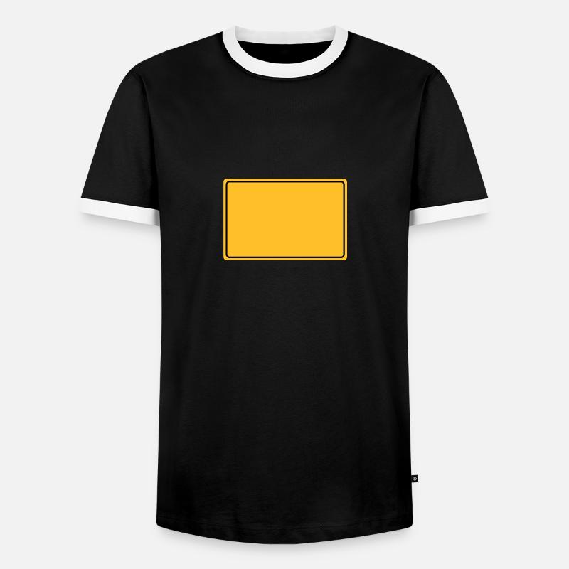 Ortsschild - Men's Ringer Shirt - black/white