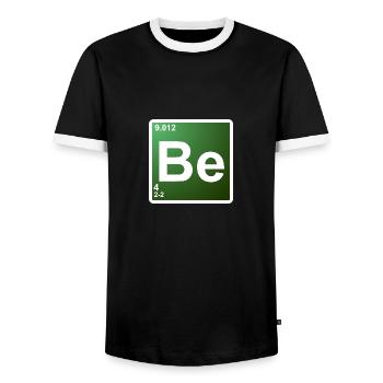 BE - Élément de chimie du béryllium 4 - T-shirt contrasté Homme - noir/blanc - Devant - AI Model Female 172 light (172cm) & AI Model Male 178 light (178cm)