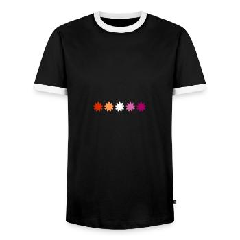 Fleurs subtiles de la fierté lesbienne - T-shirt contrasté Homme - noir/blanc - Devant - AI Model Female 172 light (172cm) & AI Model Male 178 light (178cm)