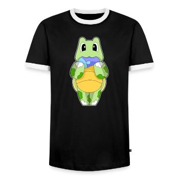 Poisson-tortue - T-shirt contrasté Homme - noir/blanc - Devant - AI Model Female 172 light (172cm) & AI Model Male 178 light (178cm)