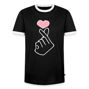 K-pop - T-shirt contrasté Homme - noir/blanc - Devant - AI Model Female 172 light (172cm) & AI Model Male 178 light (178cm)