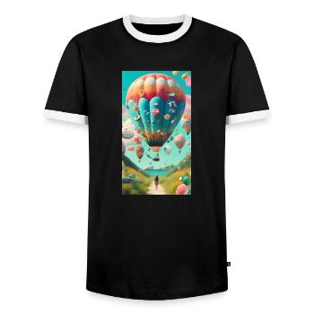 Ballon Balon - T-shirt contrasté Homme - noir/blanc - Devant - AI Model Female 172 light (172cm) & AI Model Male 178 light (178cm)