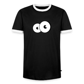 Augen - Männer Kontrast-T-Shirt - Schwarz/Weiß - Vorne - AI Model Female 172 light (172cm) & AI Model Male 178 light (178cm)
