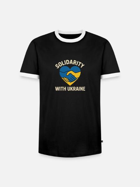 Solidarité avec l’Ukraine - T-shirt contrasté Homme - noir/blanc