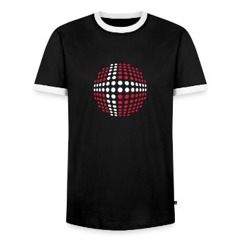 denmark_flag_2c - Men's Ringer Shirt - black/white - Front - AI Model Female 172 light (172cm) & AI Model Male 178 light (178cm)