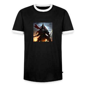 Guerrier 2 - T-shirt contrasté Homme - noir/blanc - Devant - AI Model Female 172 light (172cm) & AI Model Male 178 light (178cm)