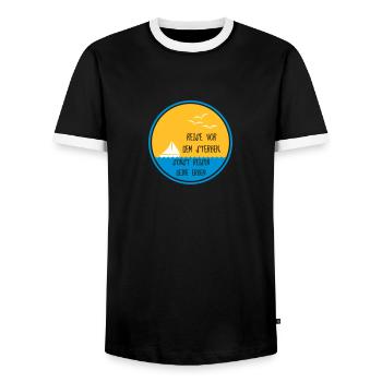 Reise vor dem Sterben Geschenk - Männer Kontrast-T-Shirt - Schwarz/Weiß - Vorne - AI Model Female 172 light (172cm) & AI Model Male 178 light (178cm)