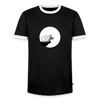 mond werschnecke werwolf klippe vollmond heulen wo - Männer Kontrast-T-Shirt - Schwarz/Weiß - Vorne - AI Model Female 172 light (172cm) & AI Model Male 178 light (178cm)