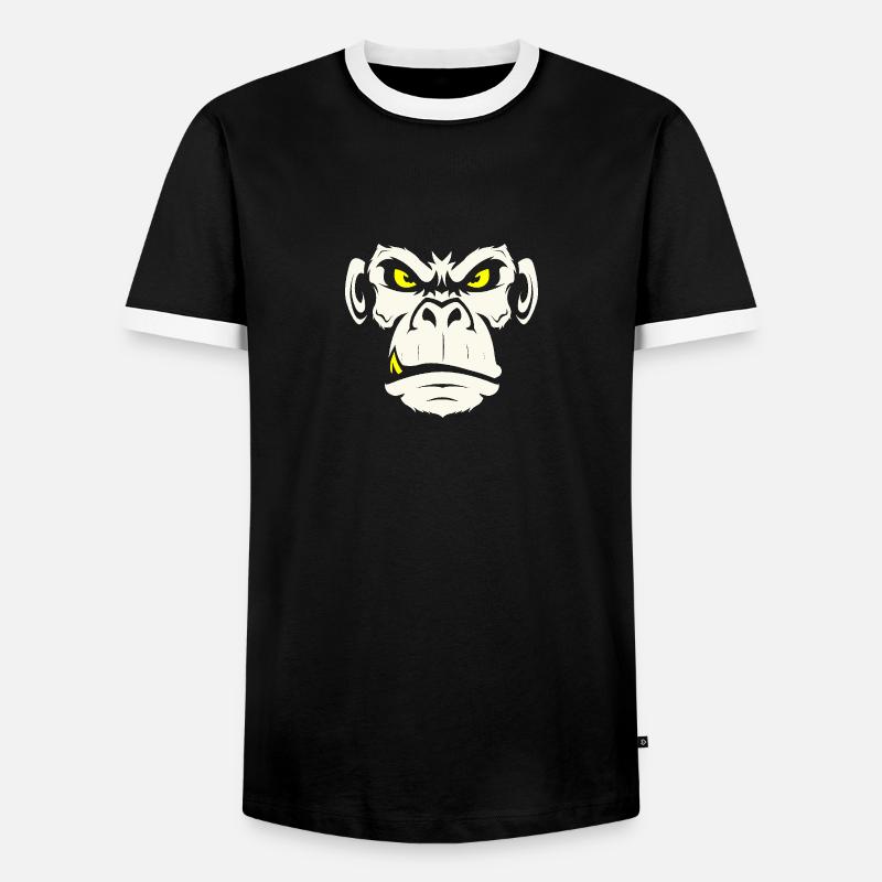 monkey2 01 - Männer Kontrast-T-Shirt - Schwarz/Weiß
