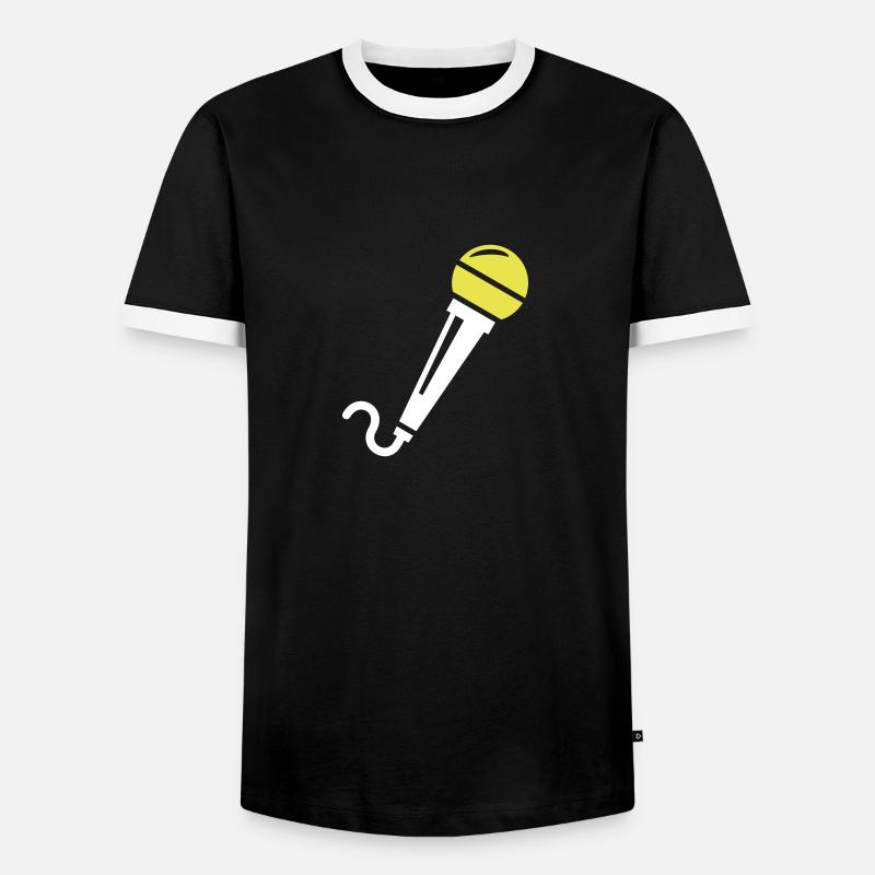 Microphone - Men's Ringer Shirt - black/white