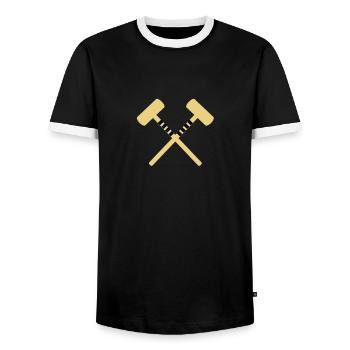 Croquet - Men's Ringer Shirt - black/white - Front - AI Model Female 172 light (172cm) & AI Model Male 178 light (178cm)