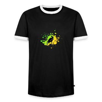 Hip Hop Breakdance - T-shirt contrasté Homme - noir/blanc - Devant - AI Model Female 172 light (172cm) & AI Model Male 178 light (178cm)