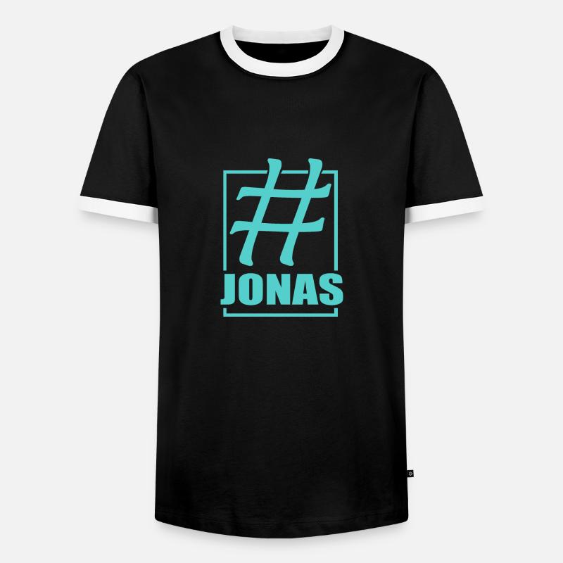 Media Jonas - Men's Ringer Shirt - black/white