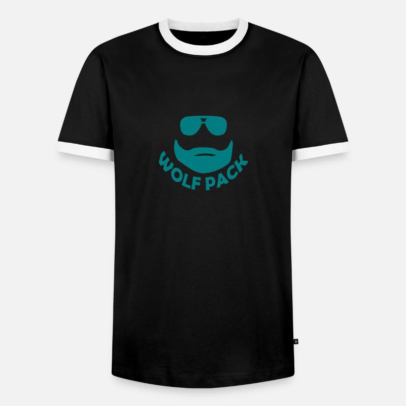 wolf pack - Männer Kontrast-T-Shirt - Schwarz/Weiß