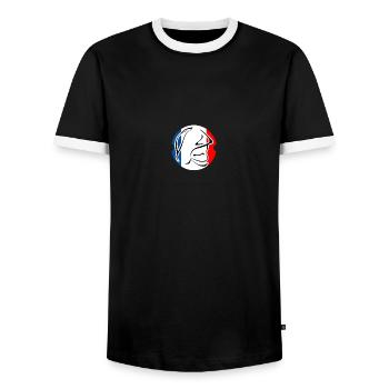 pompier logo - T-shirt contrasté Homme - noir/blanc - Devant - AI Model Female 172 light (172cm) & AI Model Male 178 light (178cm)