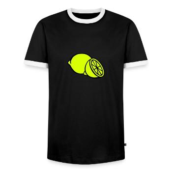 Zitrone - Männer Kontrast-T-Shirt - Schwarz/Weiß - Vorne - AI Model Female 172 light (172cm) & AI Model Male 178 light (178cm)