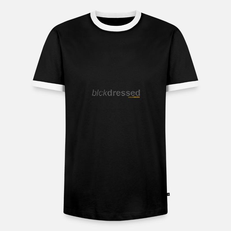 blckdressed Text in Text Design - Männer Kontrast-T-Shirt - Schwarz/Weiß