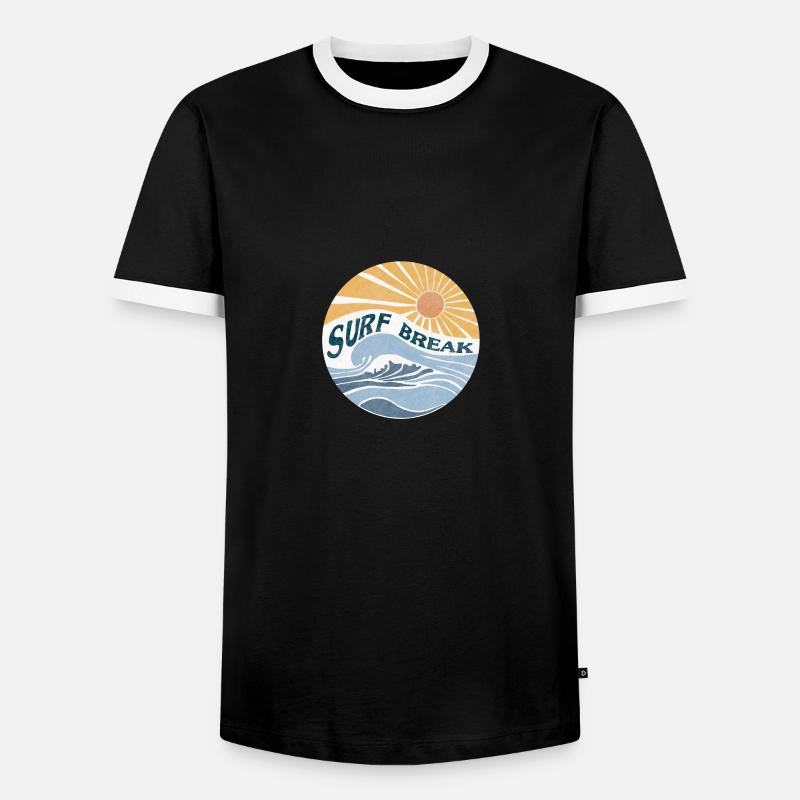 Surf break - Men's Ringer Shirt - black/white
