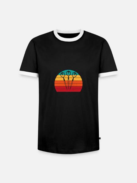 Wurfspieß Geschenk Spruch Darts - Männer Kontrast-T-Shirt - Schwarz/Weiß