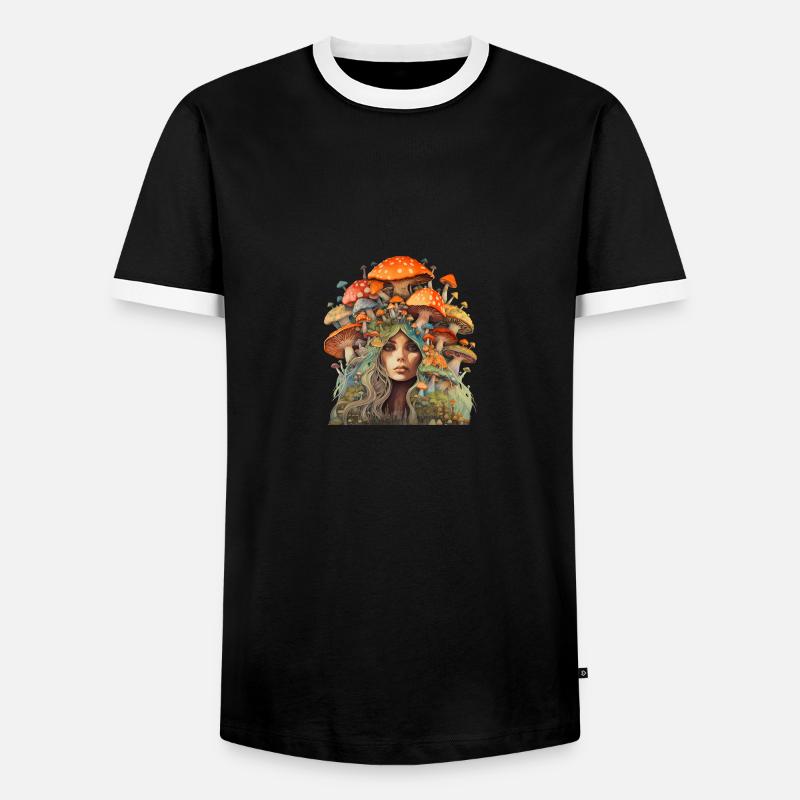 Mutter der Fliegenpilze - Mutter Erde - Männer Kontrast-T-Shirt - Schwarz/Weiß