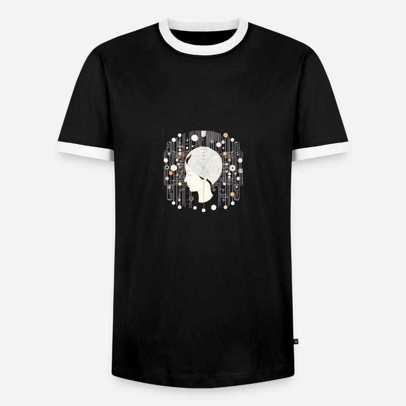Brain Structures - Surreal Art - Men's Ringer Shirt - black/white