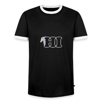 Bec-de-sabot Hi Biologiste Ornithologue Animal - T-shirt contrasté Homme - noir/blanc - Devant - AI Model Female 172 light (172cm) & AI Model Male 178 light (178cm)
