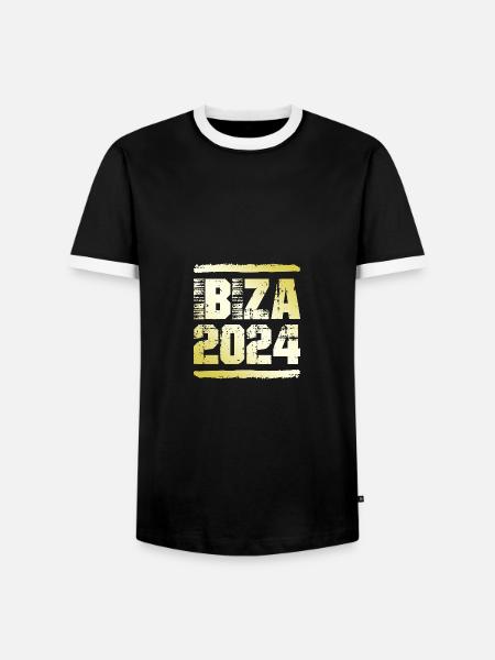 Ibiza 2024 Gold - Männer Kontrast-T-Shirt - Schwarz/Weiß