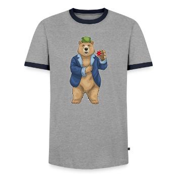 Bear Poker Jetons de poker - T-shirt contrasté Homme - gris/marine  - Devant - AI Model Female 172 light (172cm) & AI Model Male 178 light (178cm)