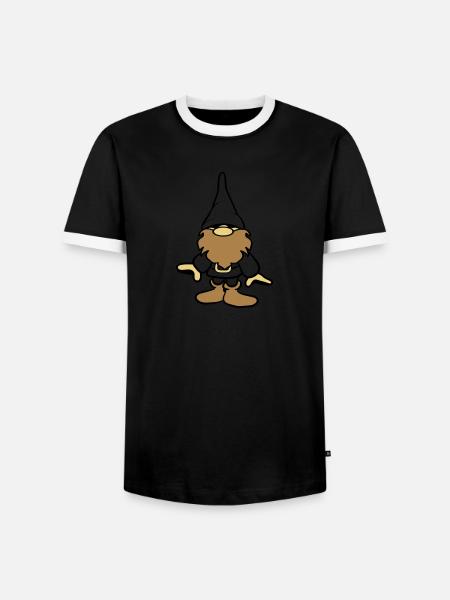 funny dwarf - Men's Ringer Shirt - black/white
