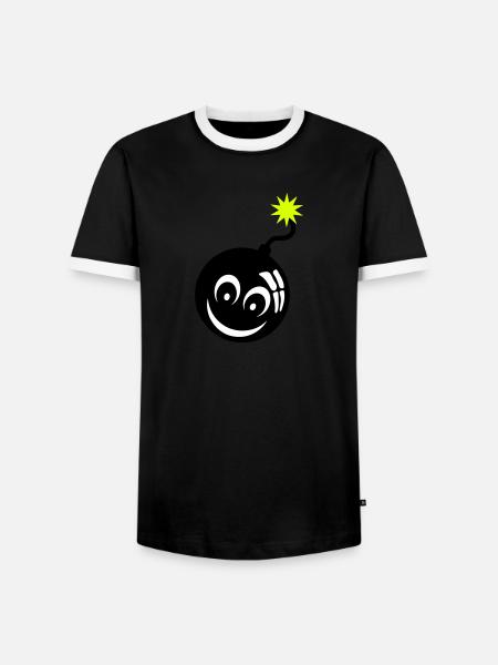 bomb smiley bomb wick 907 - Men's Ringer Shirt - black/white