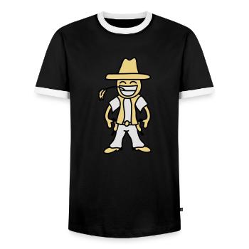 cowboy - T-shirt contrasté Homme - noir/blanc - Devant - AI Model Female 172 light (172cm) & AI Model Male 178 light (178cm)