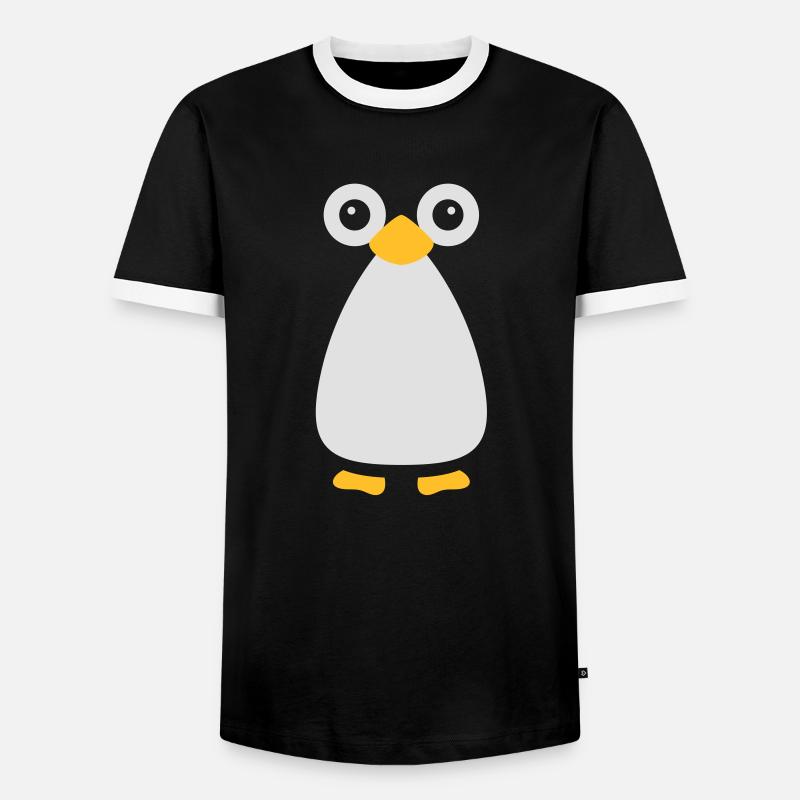 Nette Vektor Penguin - Männer Kontrast-T-Shirt - Schwarz/Weiß