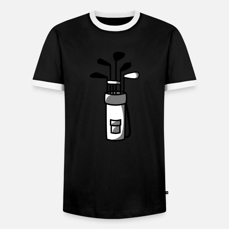 Golf Tasche Design - Männer Kontrast-T-Shirt - Schwarz/Weiß