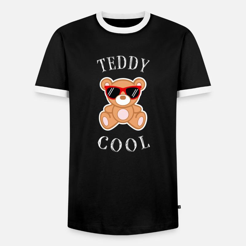 Teddy Cool 😎🐻 - Teddybär mit Sonnenbrille - Männer Kontrast-T-Shirt - Schwarz/Weiß