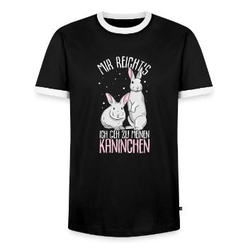 Mir reichts ich geh zu meinen Kaninchen Hasen Gesc - Männer Kontrast-T-Shirt - Schwarz/Weiß - Vorne - AI Model Female 172 light (172cm) & AI Model Male 178 light (178cm)