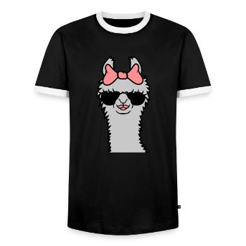 Lunettes de soleil Mama Llama cool - T-shirt contrasté Homme - noir/blanc - Devant - AI Model Female 172 light (172cm) & AI Model Male 178 light (178cm)