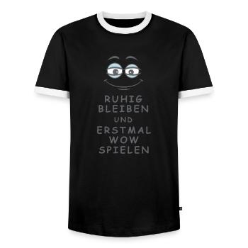 WOW spielen - Männer Kontrast-T-Shirt - Schwarz/Weiß - Vorne - AI Model Female 172 light (172cm) & AI Model Male 178 light (178cm)