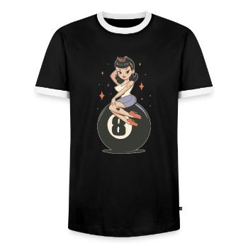 Rockabilly Girl - T-shirt contrasté Homme - noir/blanc - Devant - AI Model Female 172 light (172cm) & AI Model Male 178 light (178cm)
