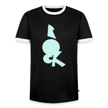 Rock - Männer Kontrast-T-Shirt - Schwarz/Weiß - Vorne - AI Model Female 172 light (172cm) & AI Model Male 178 light (178cm)