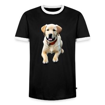 Labrador Retriever - Männer Kontrast-T-Shirt - Schwarz/Weiß - Vorne - AI Model Female 172 light (172cm) & AI Model Male 178 light (178cm)