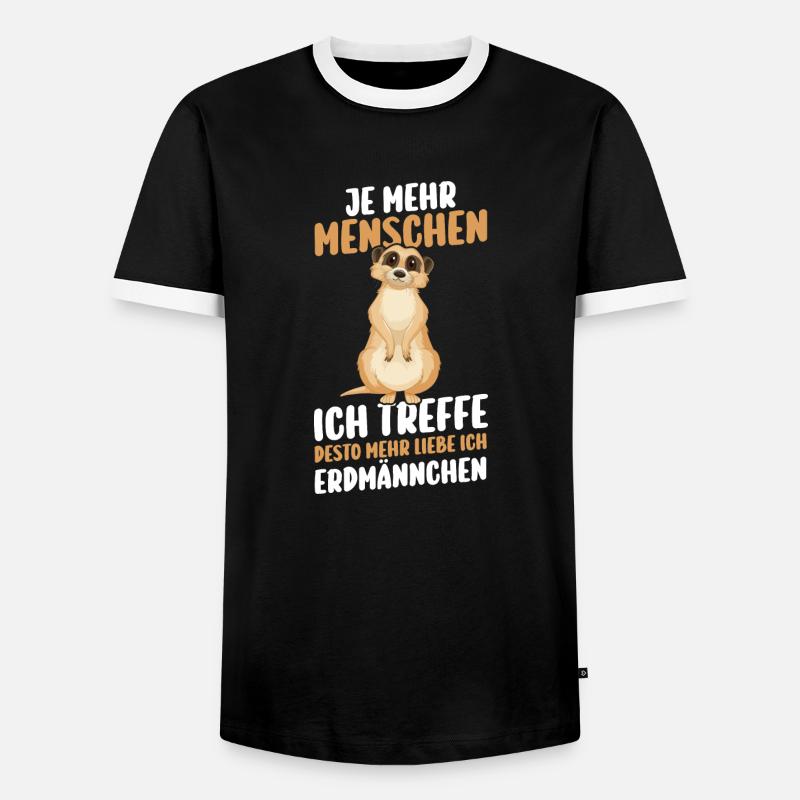 Erdmännchen - Männer Kontrast-T-Shirt - Schwarz/Weiß