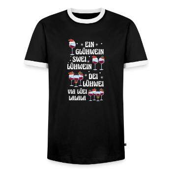 Glühwein Weihnachtsmann Gnome Weihnachts - Männer Kontrast-T-Shirt - Schwarz/Weiß - Vorne - AI Model Female 172 light (172cm) & AI Model Male 178 light (178cm)