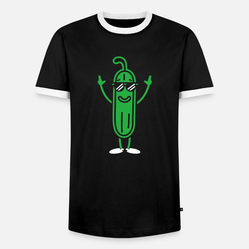 Courgette - Men's Ringer Shirt - black/white