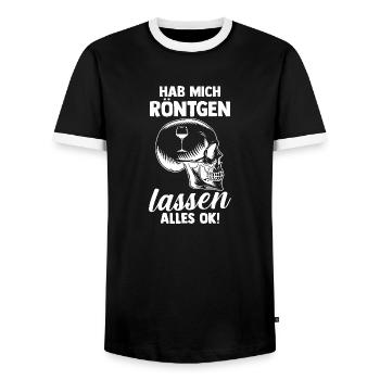 J’ai eu une radiographie du vin - T-shirt contrasté Homme - noir/blanc - Devant - AI Model Female 172 light (172cm) & AI Model Male 178 light (178cm)