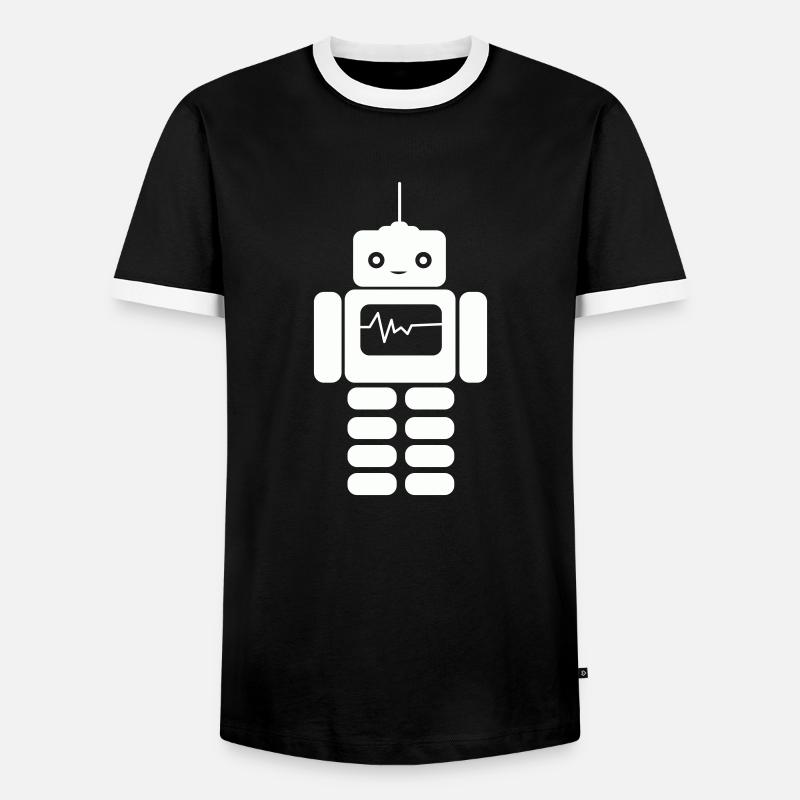 roboter - Männer Kontrast-T-Shirt - Schwarz/Weiß